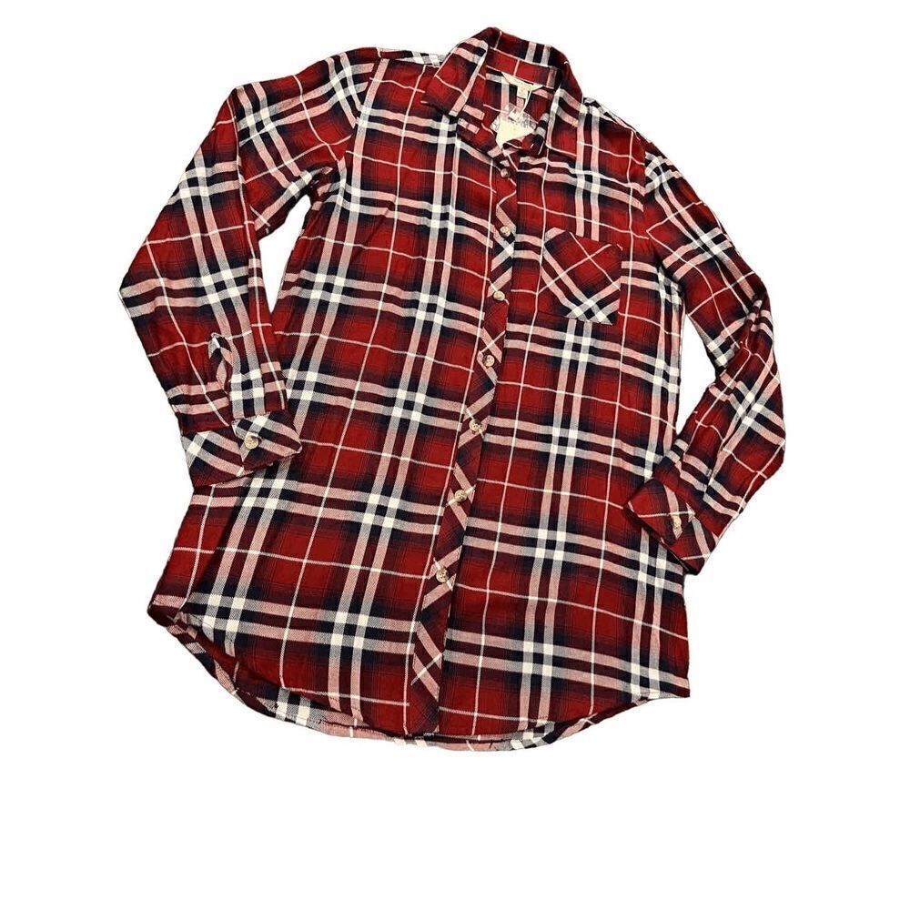 Sim and Sam women's flannel plaid shirt size M
